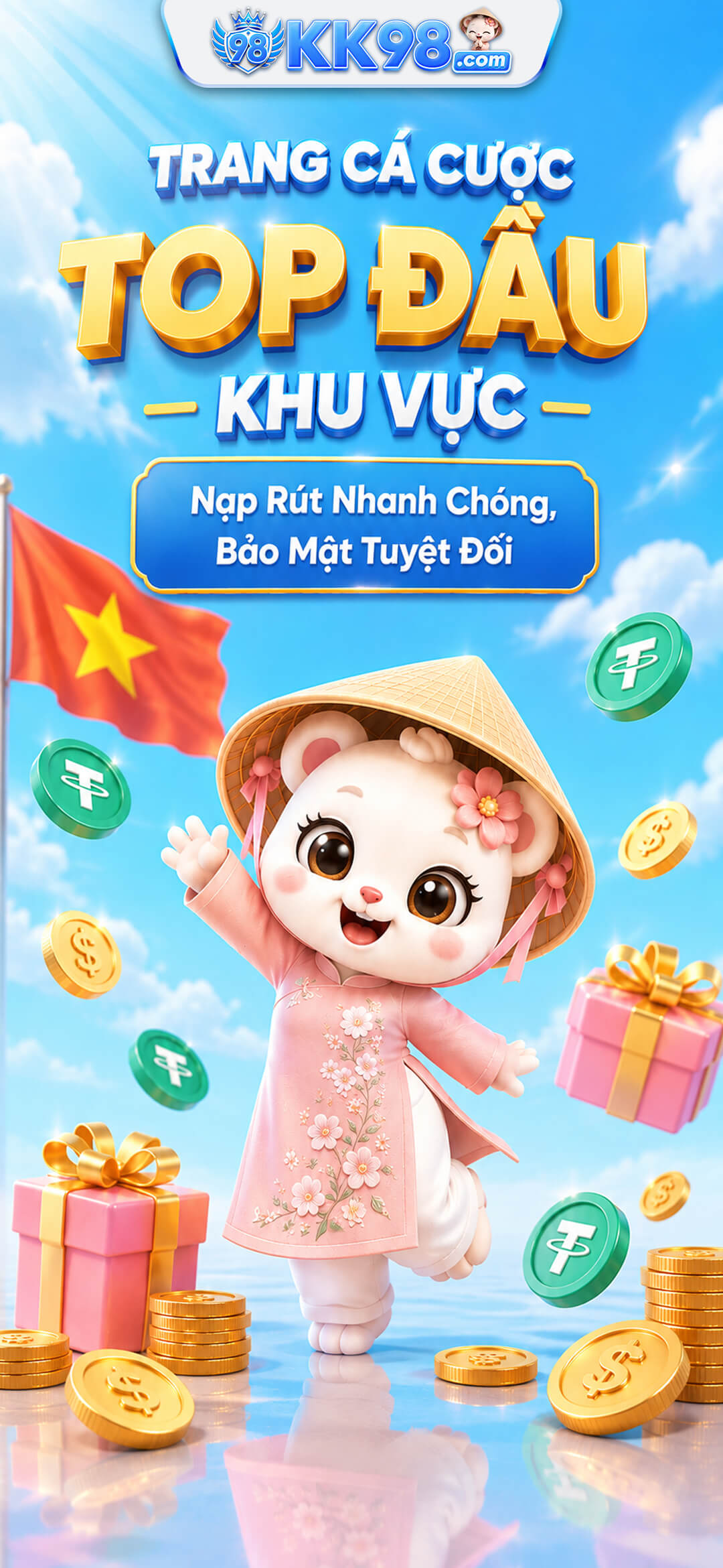 KK98 nền trời xanh vương miện